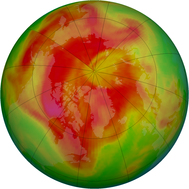 Arctic ozone map for 24 April 1982